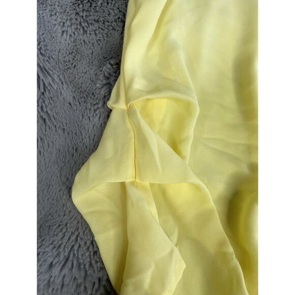 Ladies Ruched Tank Top With Zipper Very Cute Size Small Color Yellow Top Classy - Picture 7 of 9